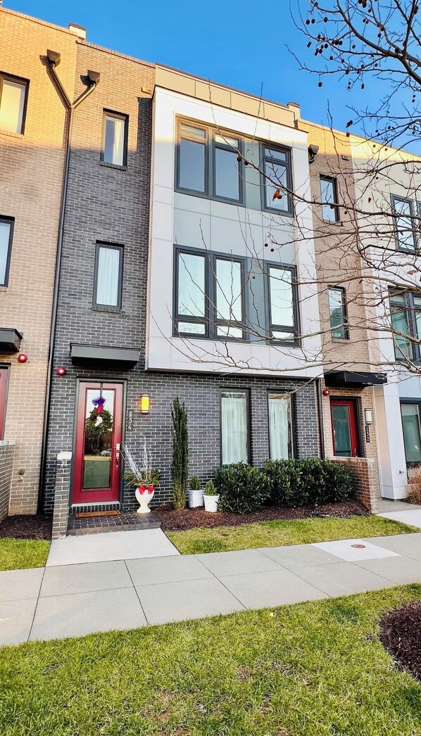 Front view of the townhome