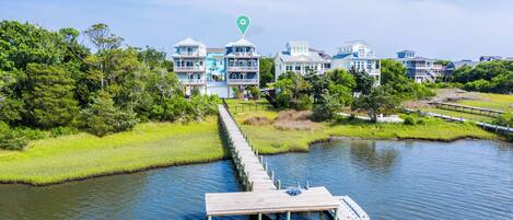 Captivating aerial vistas of the serene waterways below.