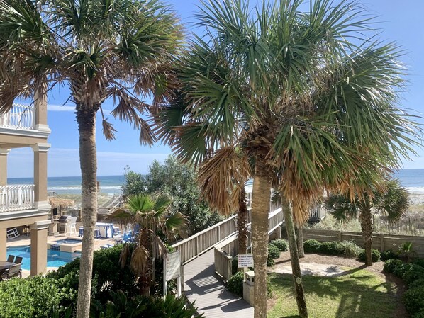 dune walkover viewed from back patio