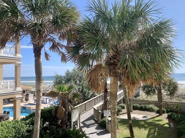 dune walkover viewed from back patio