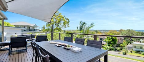 Large Deck Overlooking Lake