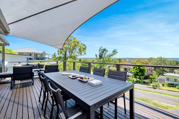 Large Deck Overlooking Lake