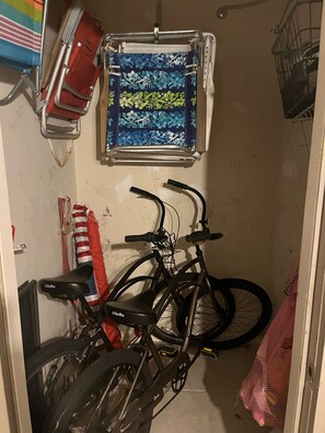 Storage closet off from the deck… Bikes, and beach supplies