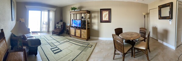 Direct ocean view family room. 