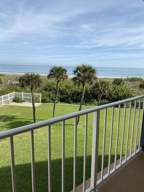 Large balcony with Kennedy Space Center launch viewing.   