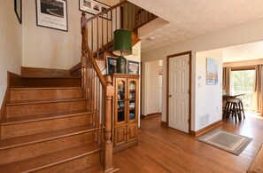 Entry on main level, with stairs to second floor