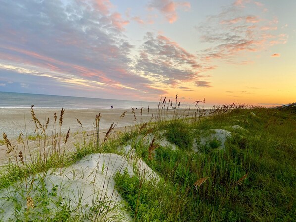 View from end of private neighborhood beach access