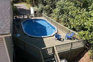 Private above ground pool with deck, can be heated for an additional fee. Open April-October.
