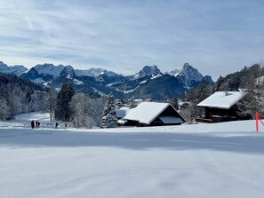 Schnee, Himmel, Winter, Baum, Bergforms, Berg, Gebirge, Glazialmorphologie, Bergstation, Geologisches Phänomen