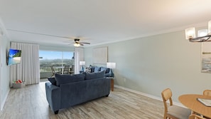 Beach views welcome you right as you walk in