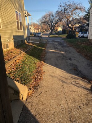 Driveway alongside of house can accommodate two additional cars.