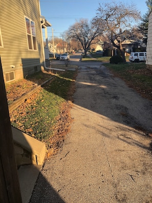 Driveway alongside of house can accommodate two additional cars.