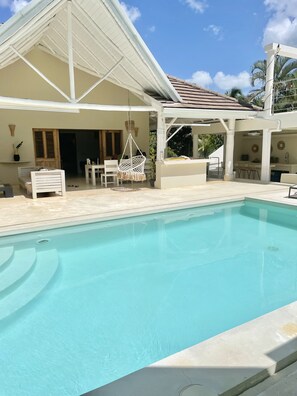 view from casita of main side of the villa