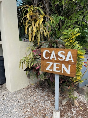 Casa Zen sign outside villa 
