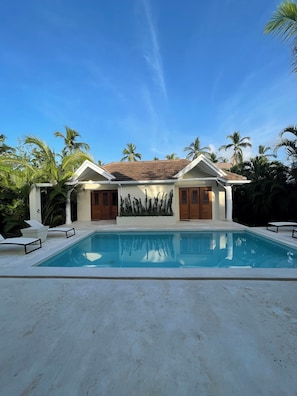 view of the casita from the main side of the villa 