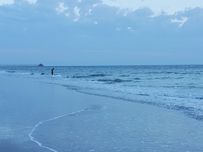 This beautiful beach is just 2-4 minute walk from the condo. Pier at a distance.