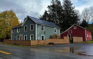 Exterior of house and barn. 