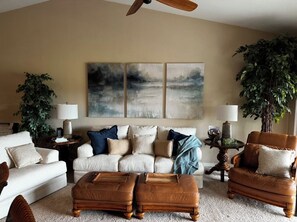Living room with new comfy couch