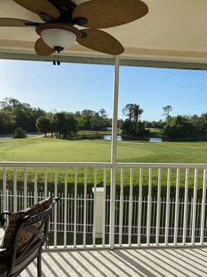View from Lanai of the 1st green on the golf course