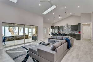 Huge open floorplan with views of the bay throughout