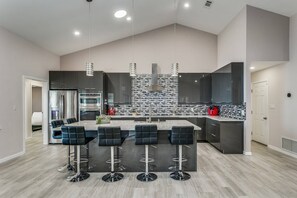 Beautiful modern kitchen with a huge island