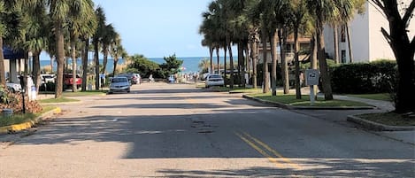 Not oceanfront, but this is the street view, a few feet from our door.