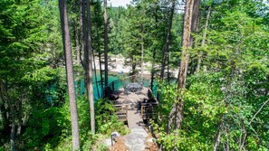 Aerial of deck overlooking River