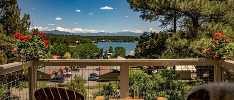 Relax for the afternoon on this amazing balcony.