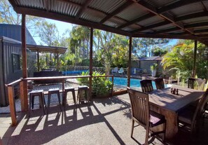 Enjoy the outdoors as much as the indoors.  BBQ all in the one spot.