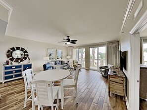View of the spacious dining and living room!