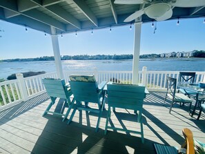 Main level porch at high tide