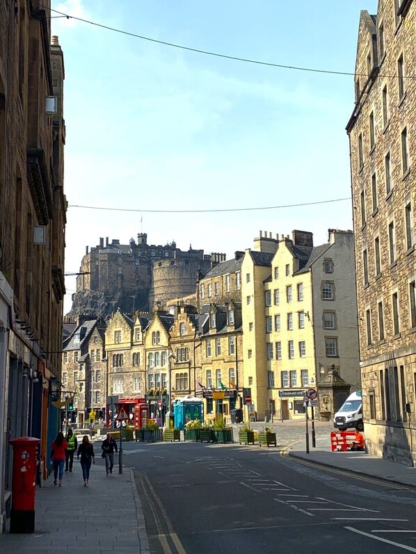 VIEW FROM OUTSIDE STUDIO TOWARDS CASTLE