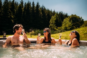 Relax in the hot tub