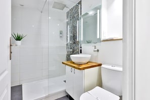 Salle d'eau avec grande douche