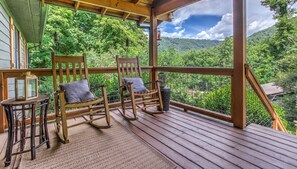 Front porch and mountain views