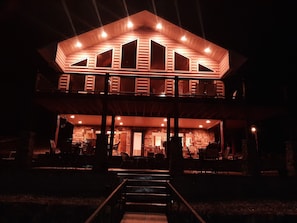 Lake side view at night