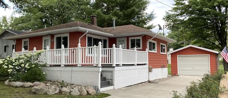 Cottage driveway, 3 vehicle max, Garage/three season room.