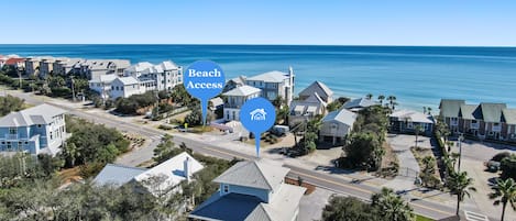 45 second walk to quiet neighborhood beach access right across the street