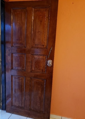 Front door with smart lock