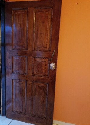Front door with smart lock