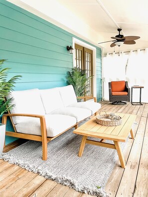 Comfortable couch - perfect for morning coffee or reading