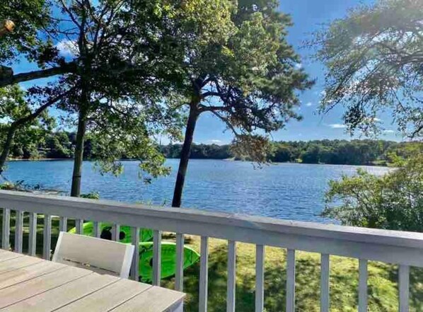 Calming views while dining or relaxing on the deck. Dining table seats 8.