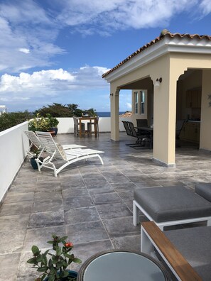 Private terrace. Great for lounging,  grilling, supper, dancing, or stargazing.