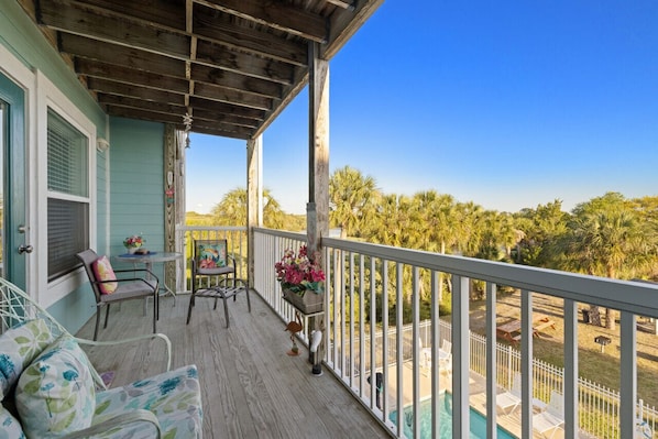 Private balcony with seating