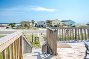 Beach access right to the left of the yellow house!