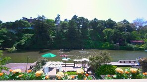 View of Soquel Creek & private dock from master bedroom