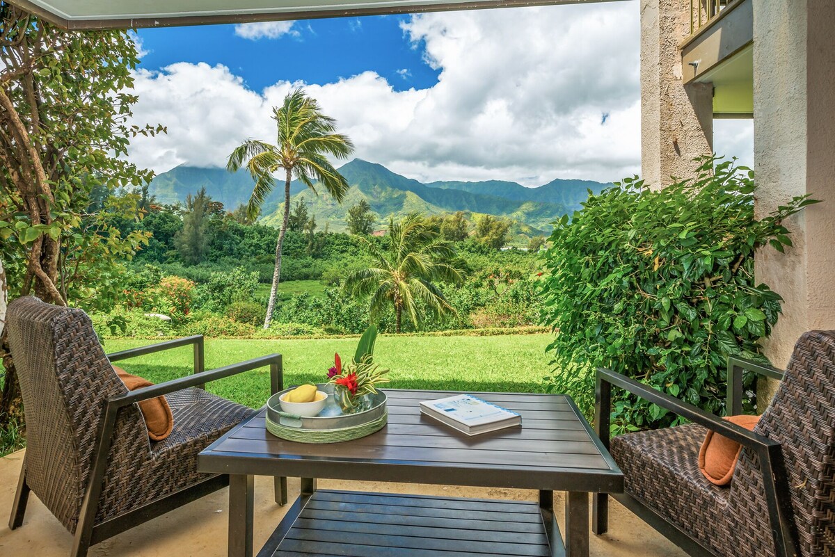 Gorgeous 2 Bedroom Ground Floor Unit with Amazing Views at Hanalei Bay Resort