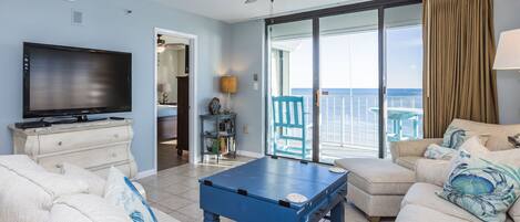 Living Area with Beach Views