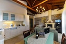 Villa Nefeli's Kitchen, Dining, Living Area