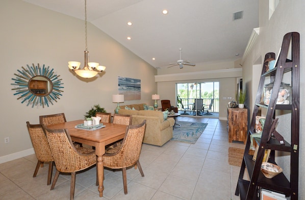 dining room and living room